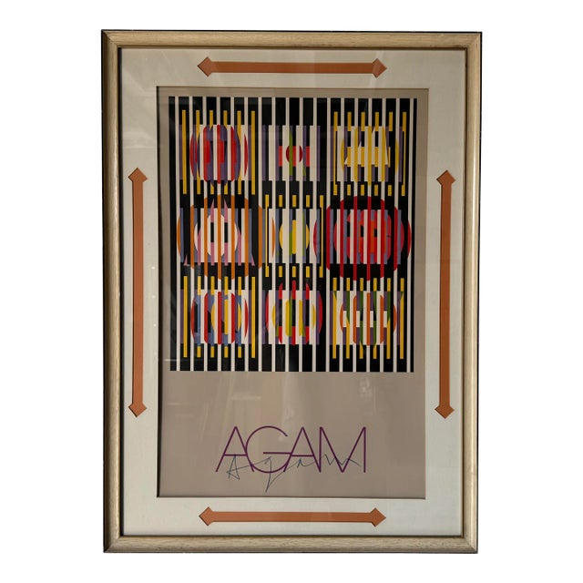 Yaacov Agam " Op Art " Hand Signed Poster For Sale