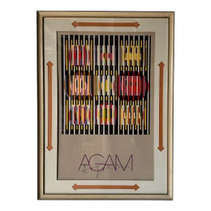 Yaacov Agam " Op Art " Hand Signed Poster