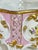 Vintage Hollywood Regency Pink and Gold Floral Porcelain Footed Jardiniere For Sale - Image 11 of 11