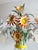 Vintage European Floral Tole Chandelier with Frosted Glass Tulip Shades, 1970s For Sale - Image 12 of 13