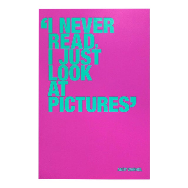 Andy Warhol, I Never Read (Special Edition), Silkscreen Print For Sale