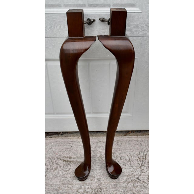 Vintage Ethan Allen Round Queen Anne Style Table - No Leaf For Sale - Image 9 of 12