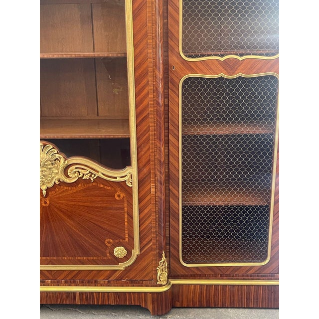 Signed Paul Sormani Bronze-Mounted Three-Door Cabinet / Vitrine, France, 19th C. For Sale - Image 9 of 11