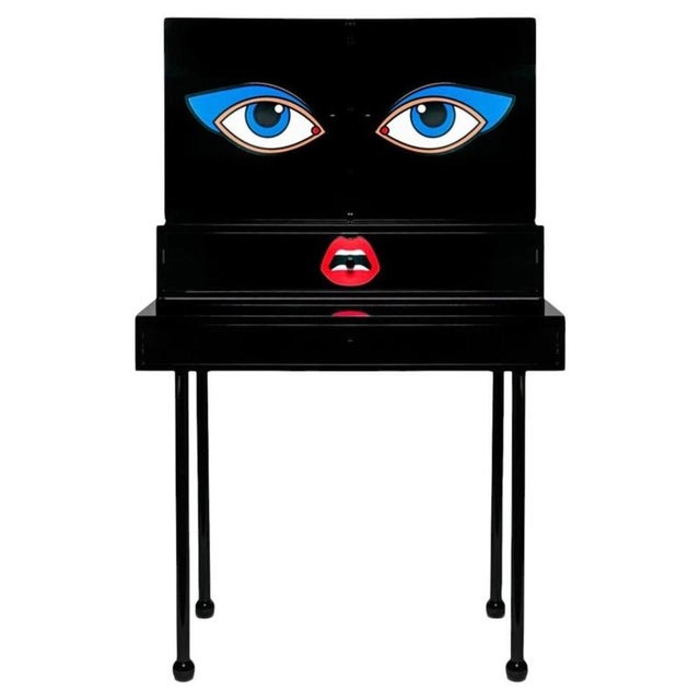 Black Bette Davis Eyes Floor Dressing Table in Powder-Coated Aluminum by Altreforme For Sale - Image 8 of 8