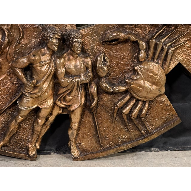 Plastic Vintage c.1970's Finesse Originals Gold Zodiac Astrology Mirror / Wall Sculpture in Fiberglass For Sale - Image 7 of 9