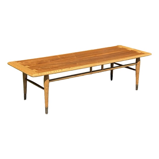 Mid Century Modern Lane Furniture "Acclaim" Walnut and Ash Coffee Table For Sale