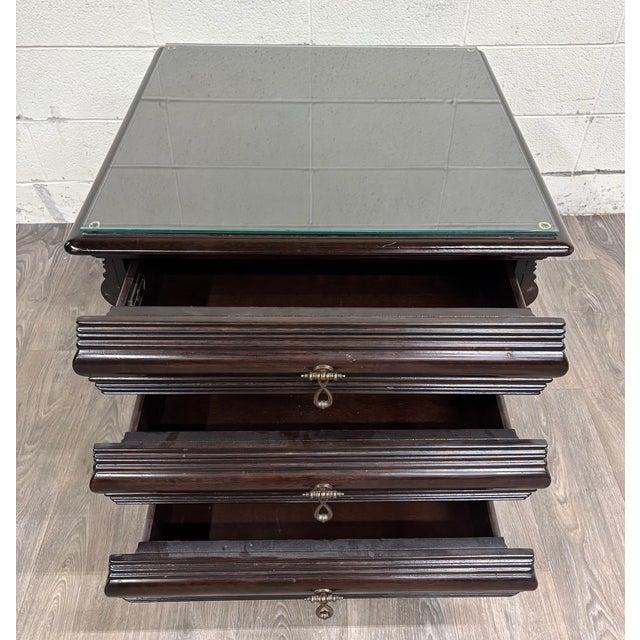 Vintage Tommy Bahama Royal Kaha Black Sands Mahogany Lamp Table Chest Nightstand For Sale - Image 11 of 16