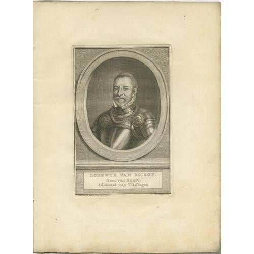 Gold Houbraeken after Visscher, Dutch Portraits, Engravings, 1574, Set of 6 For Sale - Image 8 of 11