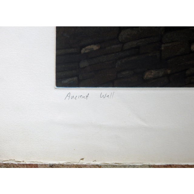 1980s 1980 "Ancient Wall" Stephen McMillan Aquatint Etching For Sale - Image 5 of 10