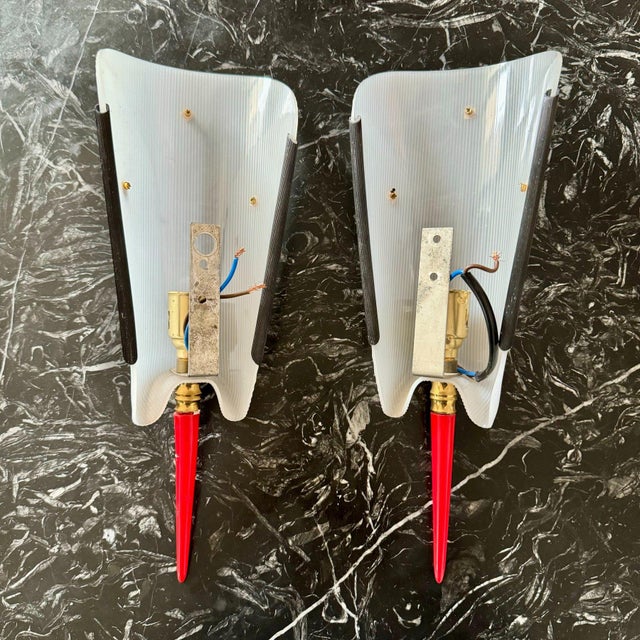 1960s 1960s Pair of Mid-Century Wall Sconces in the Style of Pierre Guariche For Sale - Image 5 of 5