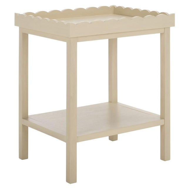 Starlyn Scalloped Accent Table in Sand For Sale In Philadelphia - Image 6 of 8