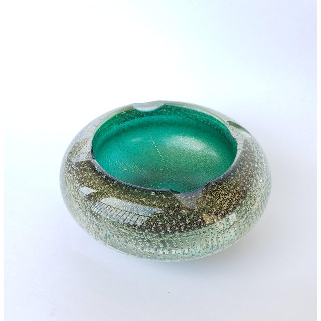 1940s 1940s Flavio Poli Seguso Murano Glass Sommerso Bullicante Bowl Ashtray For Sale - Image 5 of 15