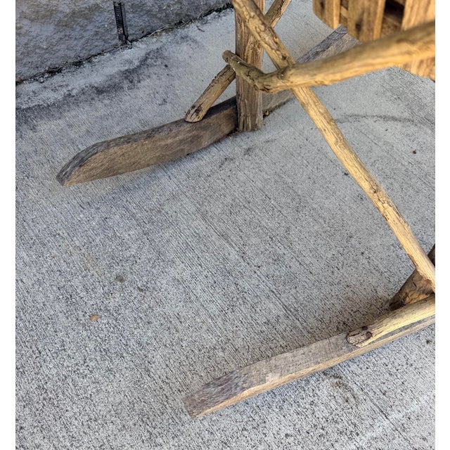 Wood Handmade Vintage Folk Art Weathered Twig Rocking Chair For Sale - Image 7 of 12