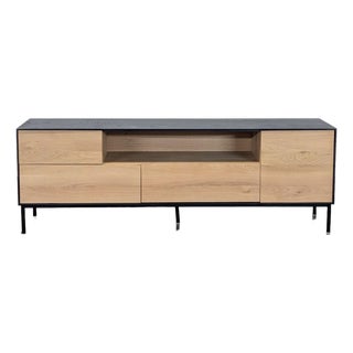 Wood Media Console With Metal Legs For Sale