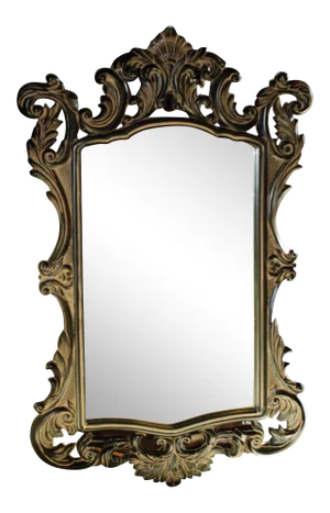 French Baroque Black Wall Mirror