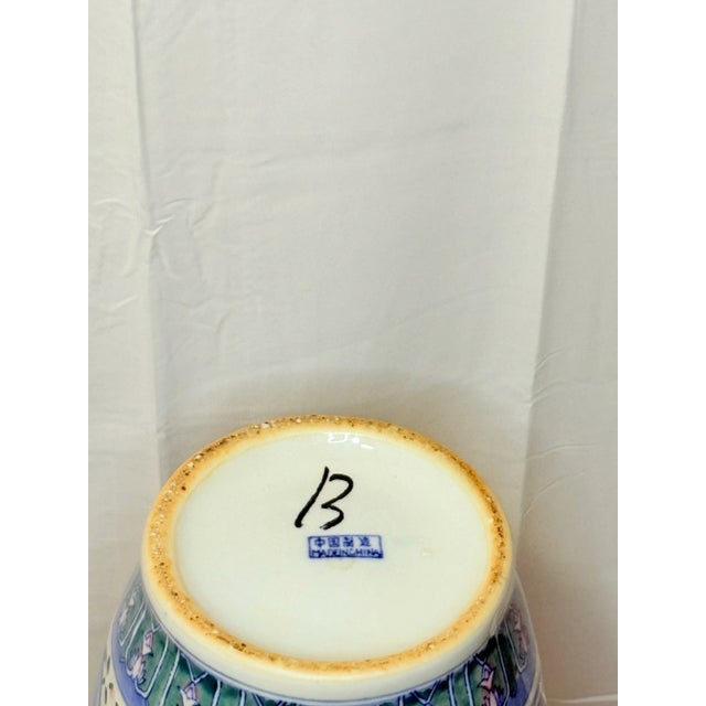 Chinese Mid 20th Century Chinese Porcelain Chinoiserie Vase For Sale - Image 3 of 3