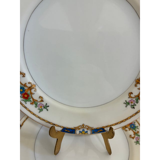 Vintage Meito China Hand-Painted Floral Salad Plates, Set of 6 For Sale - Image 4 of 10
