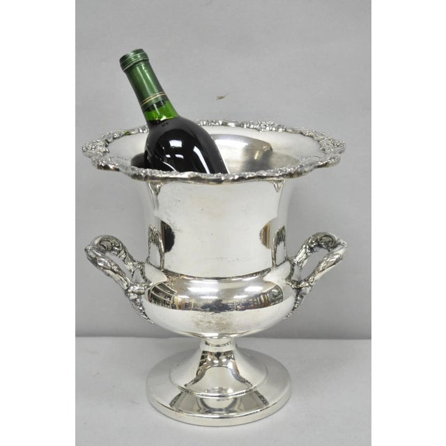 Vintage Victorian Silver Plated Trophy Cup Urn Champagne Chiller Bar Ice Bucket. Circa Mid 20th Century. Measurements:...