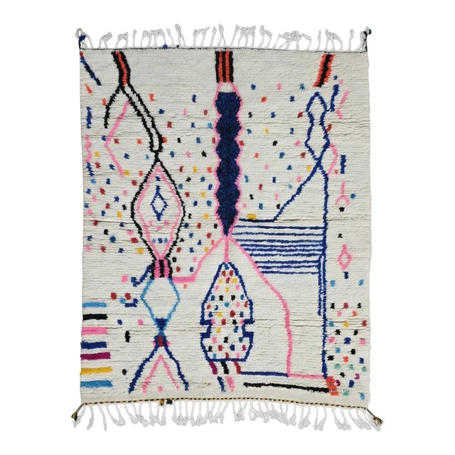 Contemporary Moroccan Tribal Rug - 7.2 X 5.9 Ft For Sale