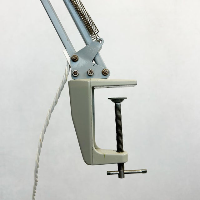 Metal Adjustable Grey Architect's Desk Lamp, 1960s For Sale - Image 7 of 8