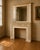 Wood Louis XVI Style Fireplace with Overmantel in Lacquered Wood with Gilt Highlights For Sale - Image 7 of 8