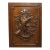 Antique French Hunting Trophy Plaque in Carved and Waxed Oak, Late 1800s For Sale