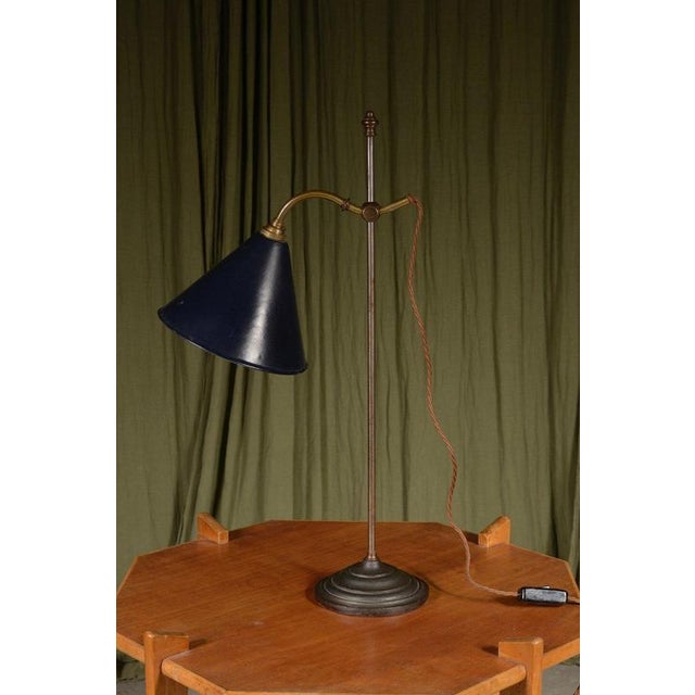Metal Antique French Adjustable Rise and Fall Desk Lamp, 1910 For Sale - Image 7 of 7