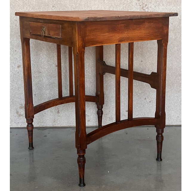 Spanish Country Pine Side Table With Drawer For Sale - Image 9 of 12