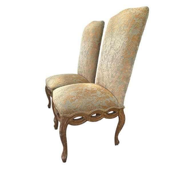 1930s French 4 Pretzel Ribbon Back French Hollywood Regency French Provincial Rococo Dining Chairs- Set of 2 For Sale - Image 4 of 10