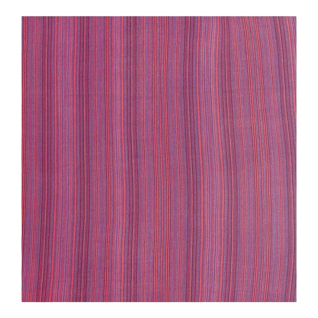 Mid Century Modern Handwoven Geometric Turkish Decorative Kilim Square Small Rug For Sale
