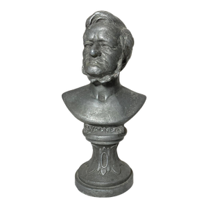 Antique Realism Richard Wagner Metal Lead Figural Bust Composer Statue Sculpture