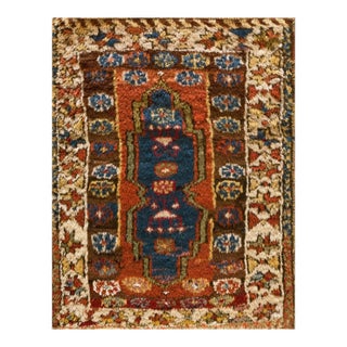1890s Multicolor Geometric Tribal Antique Antique Turkish Village Yastik Rug 1'10"x 2'6" Handknotted Wool Carpet For Sale