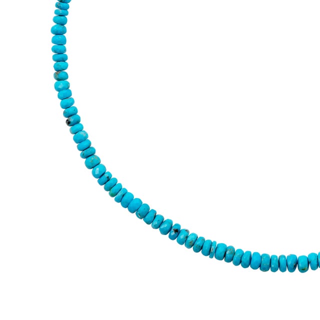 Metal December Birthstone Turquoise 18k Gold Necklace For Sale - Image 7 of 9
