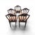 Traditional English Regency Revival Mahogany and Gilt Shield-Back Dining Chairs, Set of Five, Circa 1930 For Sale - Image 3 of 18