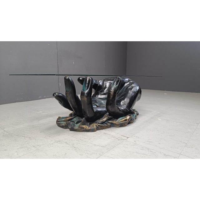 Postmodern Hand-Shaped Coffee Table, 1980s For Sale - Image 3 of 11