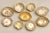 Iconic Mid-Century Gump’s capiz bowls and scalloped shell dishes, 9-piece set—iridescent shell finishes with elegant,...