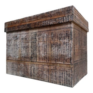 Japanese Tea Chest with Shinto Text Fragments, 1960s For Sale