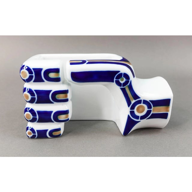 Sargadelos Spain Vintage Porcelain Modernist Hand Sculpture For Sale - Image 9 of 9
