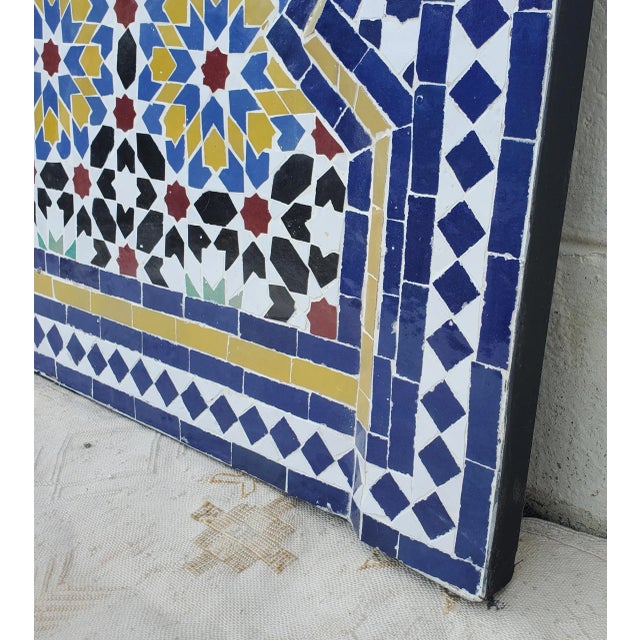 2020s Handmade Moroccan Multicolor Mosaic Panel / Mustard and Burgundy For Sale - Image 5 of 6