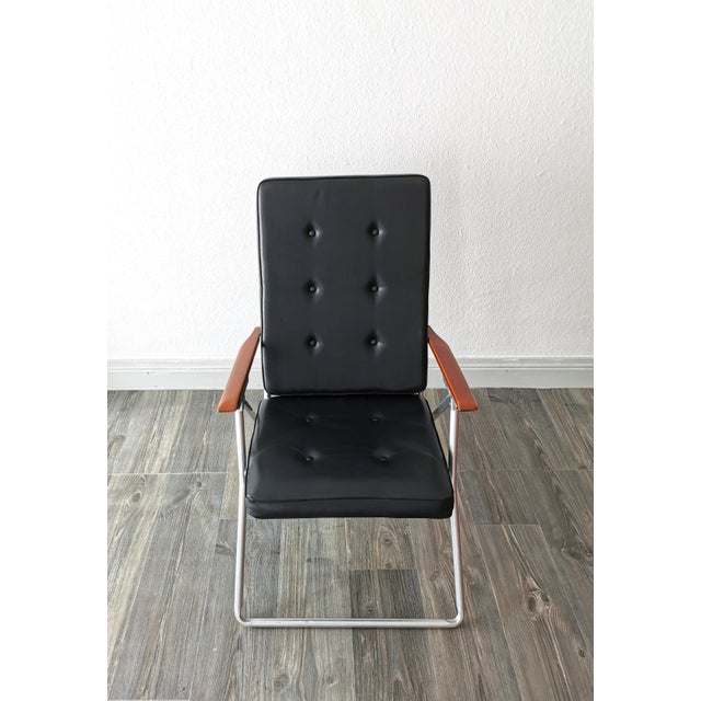 Folding Chair in Teak and Skai, 1960s For Sale - Image 9 of 14