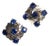 Pair of Abalone, Kyanite and Diamond Stud Earrings For Sale