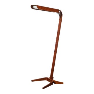 Mid-Century Modernist Teak Bentwood Sculptural Floor Lamp With Diffuser For Sale