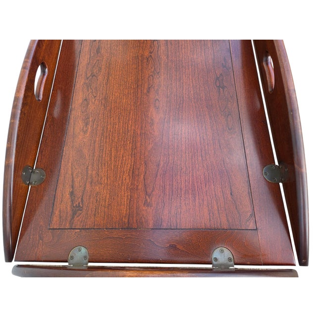 1980s Pennsylvania House Butlers Coffee Table Cherry Chippendale Tray Top Style For Sale - Image 11 of 18