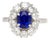 1.89 Carat Oval Kashmir Blue Sapphire & Diamond Platinum Art Deco Vintage Ring For Sale