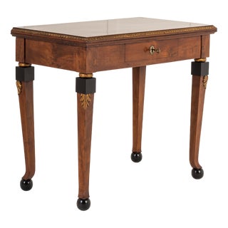 Antique Italian Walnut Card Tables, 1800s, Set of 2 For Sale
