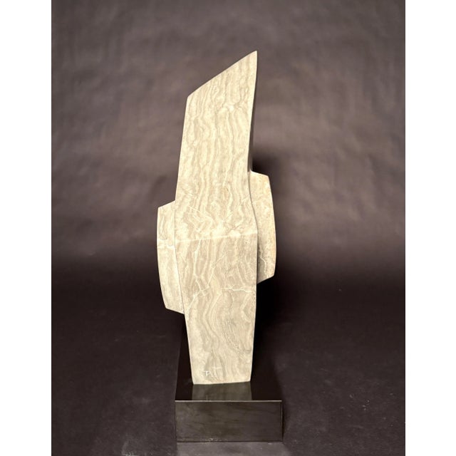Late 20th Century Modern Carved Marble Abstract Sculpture For Sale - Image 4 of 6