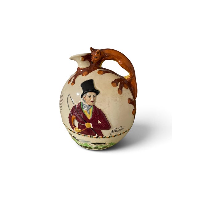 Antique Crown Devon Fox Hunt Scene John Peel Musical Jug For Sale - Image 6 of 8