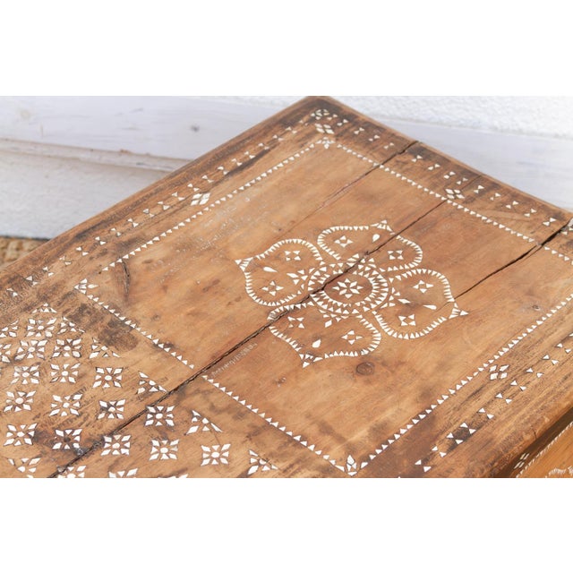 Wood Floral Mandala Mother of Pearl Inlaid Chest For Sale - Image 7 of 12