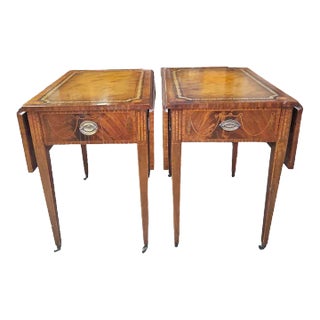 1940s Pair of Drop Leaf Tables For Sale