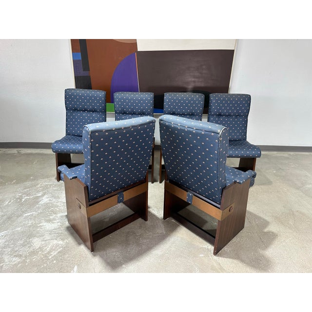 Brown 1970s Lane Staccato Brutalist Dining Set, Table and 6 Chairs - Set of 7 For Sale - Image 8 of 11